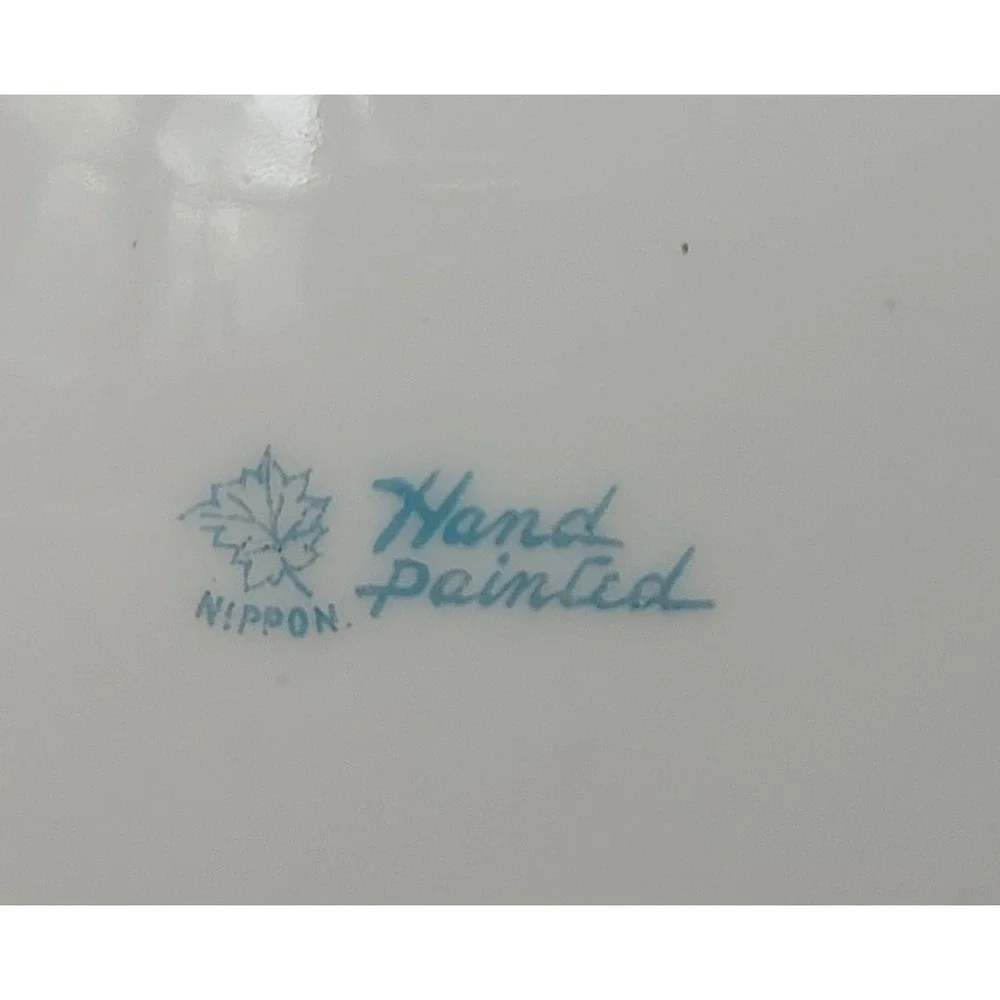 Antique Nippon Beaded Plate Luncheon Salad Hand Painted Heavy‎ Gold Trim SEE